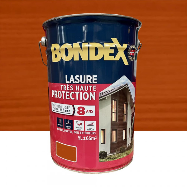 Lasure Très Haute Protection 8 ans BONDEX Polyuréthane Teck - 5L