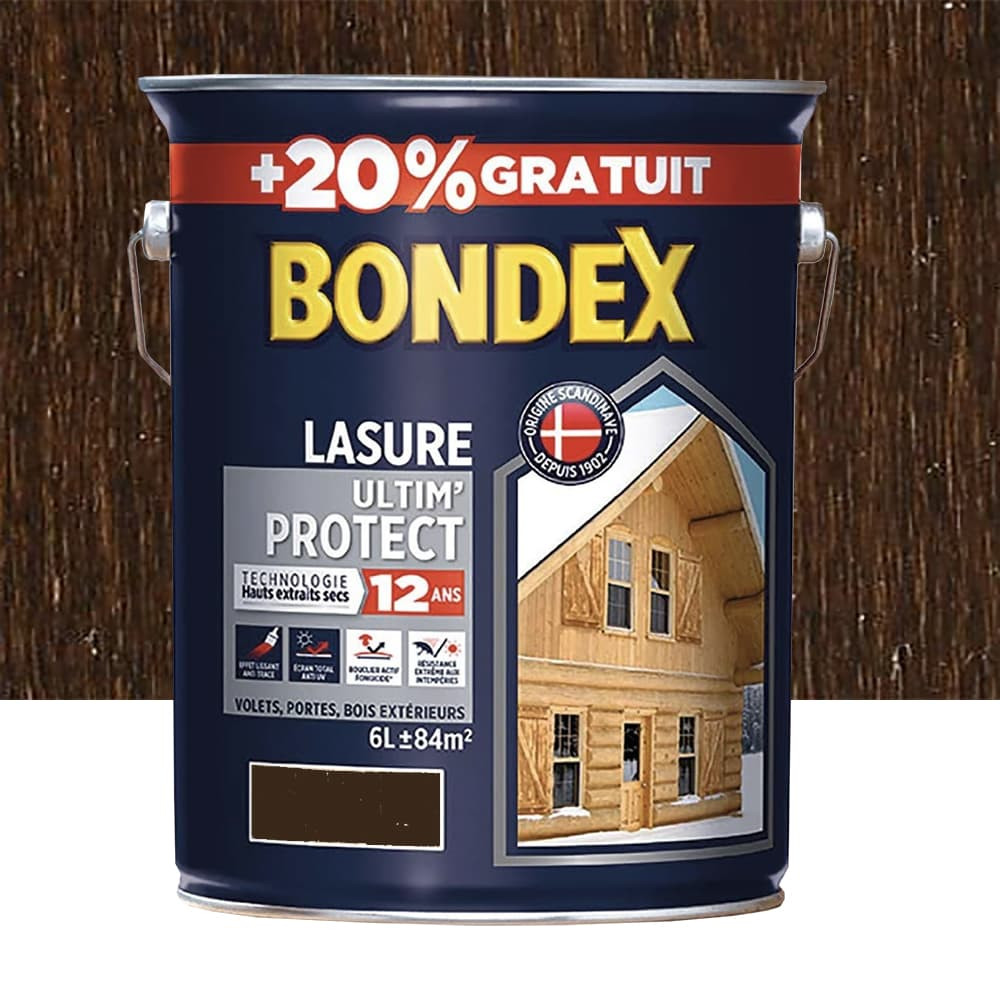 Lasure BONDEX Ultim'Protect 12ans Chêne Rustique - 6L Lasure BONDEX Ultim'Protect 12ans Chêne Rustique - 6L