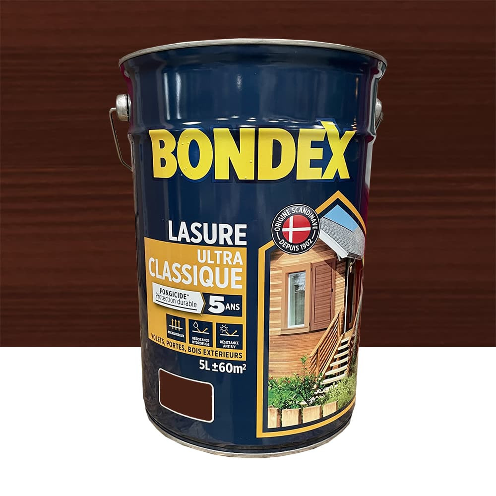 Lasure BONDEX Ultra Classique Fongicide 5 ans Chêne rustique - 5L Lasure BONDEX Ultra Classique Fongicide 5 ans Chêne rustique - 5L