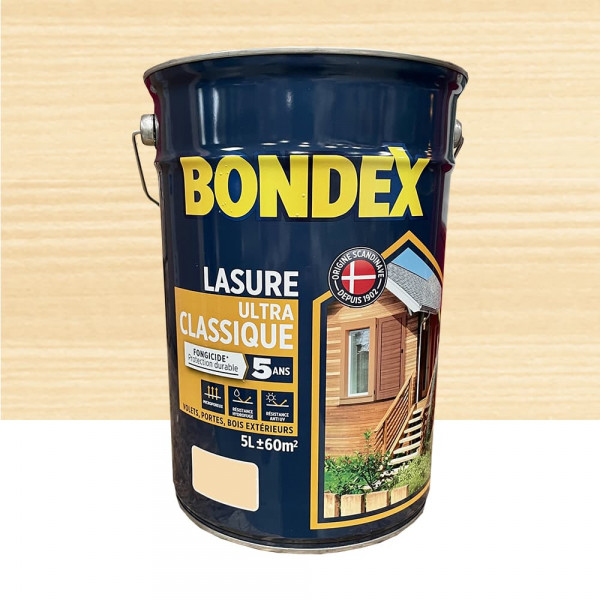 Lasure BONDEX Ultra Classique Fongicide 5 ans Incolore - 5L