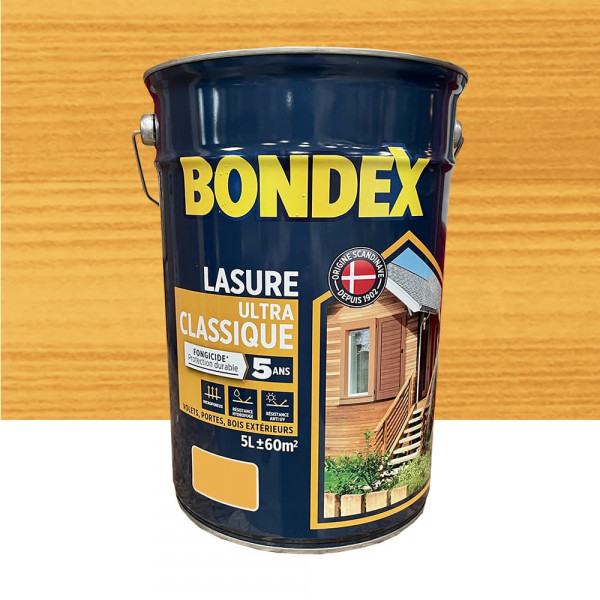 Lasure BONDEX Ultra Classique Fongicide 5 ans Chêne doré - 5L