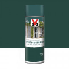 Bombe de Peinture aérosol V33 Déco LAB Extérieure Multi-Matériaux Vert Basque Satin - 0,4L