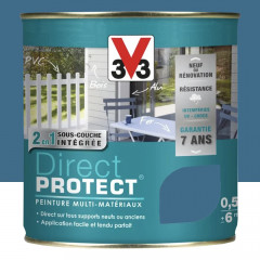 Peinture Glycéro Multi-matériaux V33 Direct Protect Bleu orage - 0,5L