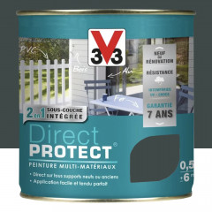 Peinture Glycéro Multi-matériaux V33 Direct Protect Anthracite Mat poudré - 0,5L