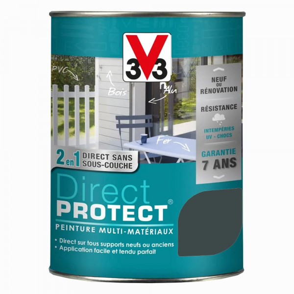 Peinture Glycéro Multi-matériaux V33 Direct Protect Anthracite Mat poudré - 1,5L