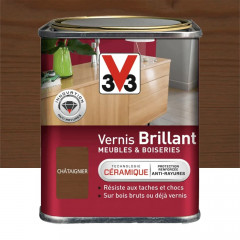 Vernis V33 Meubles et Boiseries Brillant Châtaignier - 0,25L