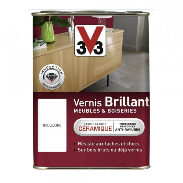 Vernis V33 Meubles et Boiseries Brillant Incolore - 1L