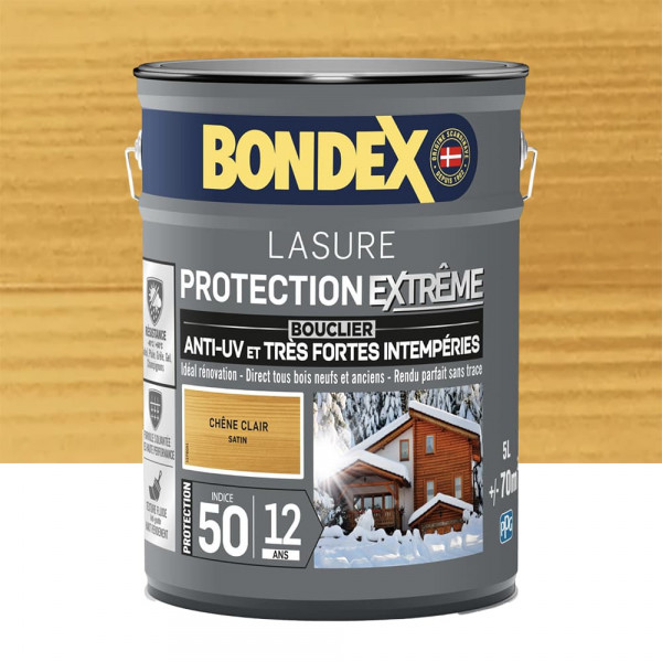Lasure BONDEX Protection Extrême 12 ans Chêne clair - 5L