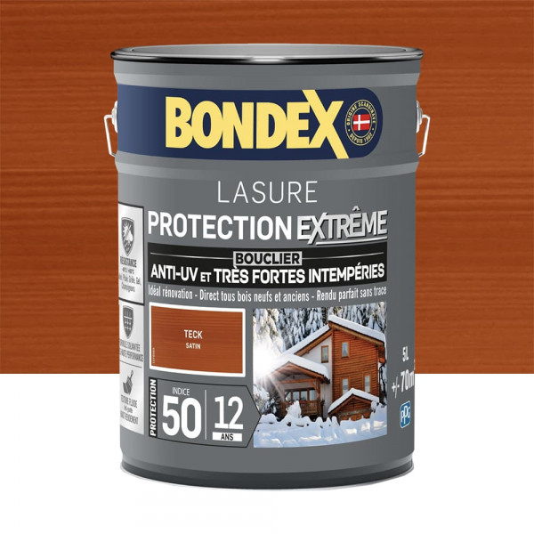 Lasure BONDEX Protection Extrême 12 ans Teck - 5L