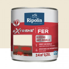 Peinture Fer RIPOLIN eXtrême Blanc Cassé (ral 1013) - 0,25L