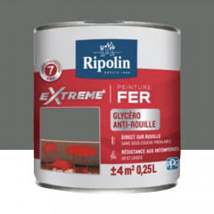 Peinture Fer RIPOLIN eXtrême Gris Acier (ral 7012) - 0,25L