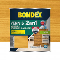 Vernis bois intérieur satin Aqua Vernis – 500ml/ 6m² - BOX DECO COULEURS