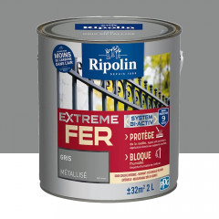 Peinture Fer RIPOLIN Extreme Fer Bi-Activ Gris métallisé - 2L