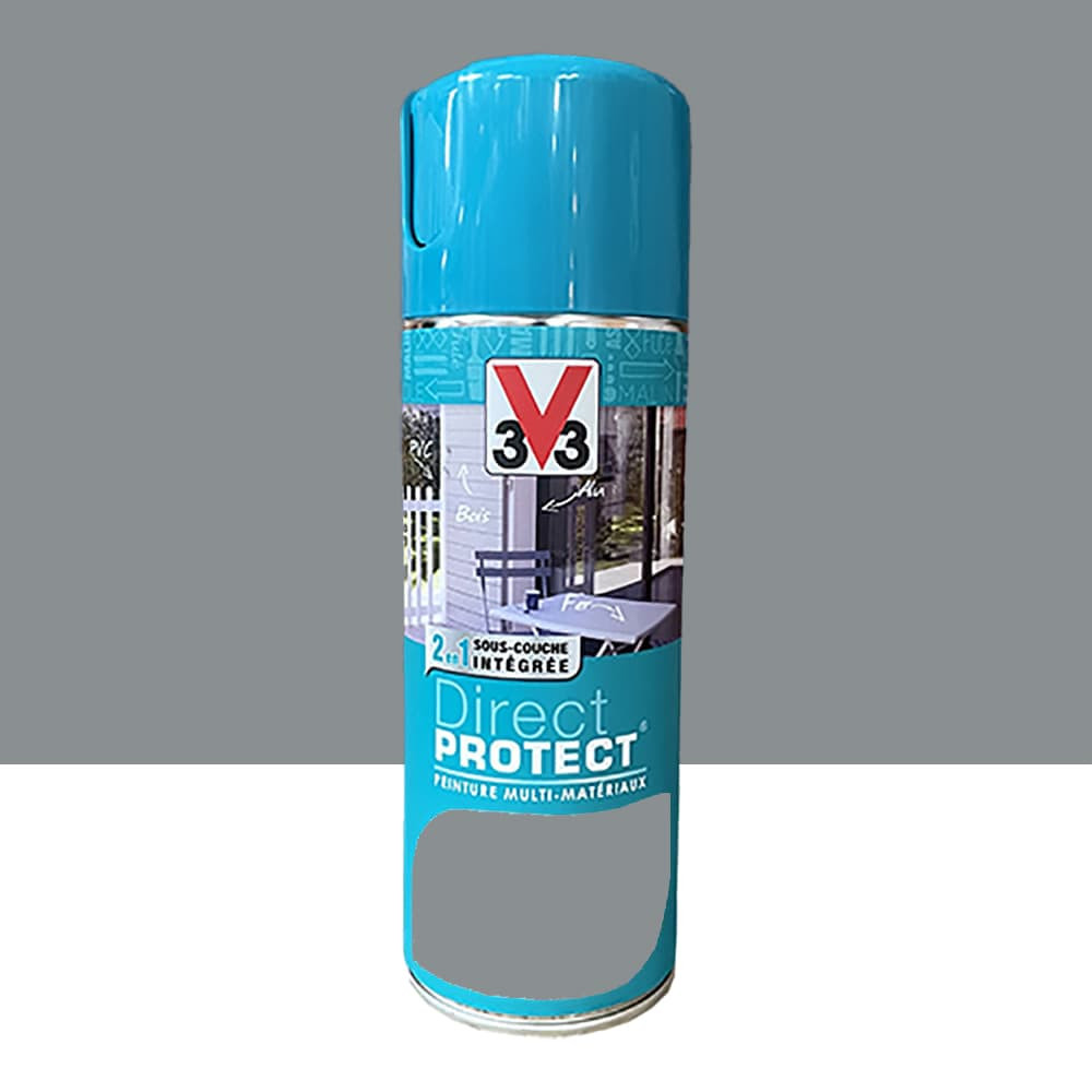 Bombe de peinture aérosol Glycéro Multi-matériaux V33 Direct Protect Gris galet - 400ml Bombe de peinture aérosol Glycéro Multi-matériaux V33 Direct Protect Gris galet - 400ml