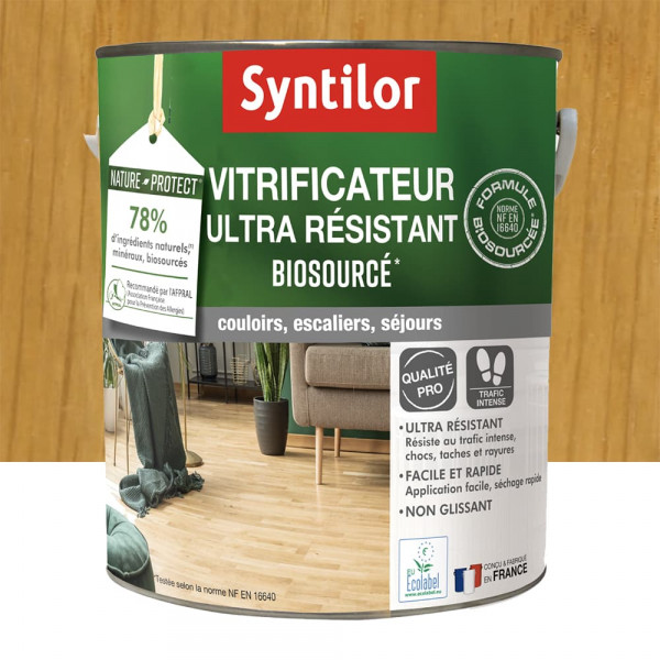 Vitrificateur Ultra Résistant Biosourcé SYNTILOR Chêne ciré (satin) - 2,5L
