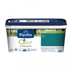 Peinture Murs, Boiseries, Radiateurs RIPOLIN OPur Satin Bleu pop - 2L