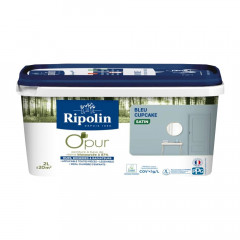 Peinture Murs, Boiseries, Radiateurs RIPOLIN OPur Satin Bleu cupcake - 2L
