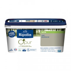 Peinture Murs, Boiseries, Radiateurs RIPOLIN OPur Satin Vert bourrache - 2L