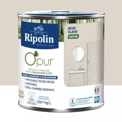Peinture Murs, Boiseries, Radiateurs RIPOLIN OPur Satin Beige glaise - 0,5L