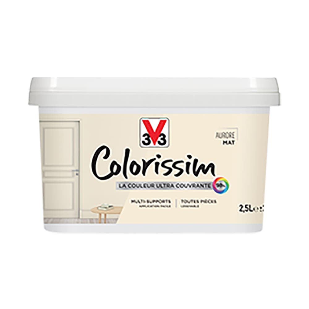 Peinture Multi-supports V33 Colorissim Mat Aurore - 2,5L Peinture Multi-supports V33 Colorissim Mat Aurore - 2,5L