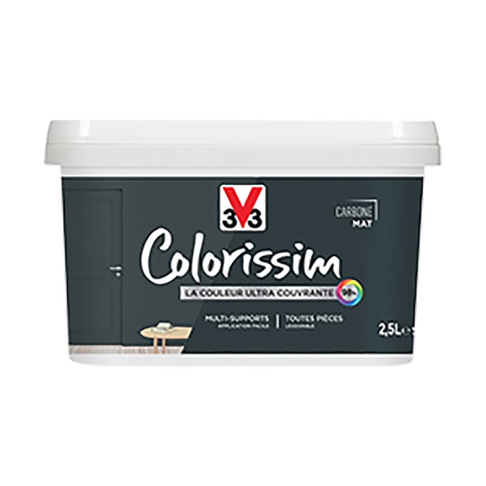 Peinture Multi-supports V33 Colorissim Mat Carbone - 2,5L Peinture Multi-supports V33 Colorissim Mat Carbone - 2,5L