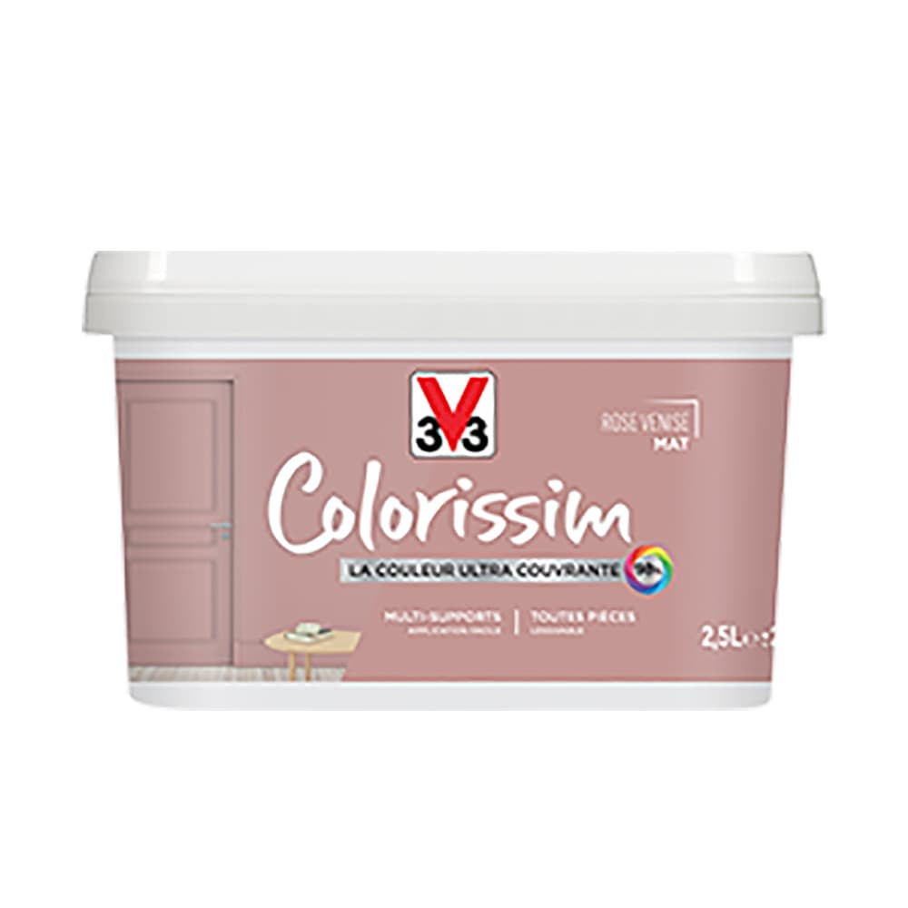 Peinture Multi-supports V33 Colorissim Mat Rose Venise - 2,5L Peinture Multi-supports V33 Colorissim Mat Rose Venise - 2,5L
