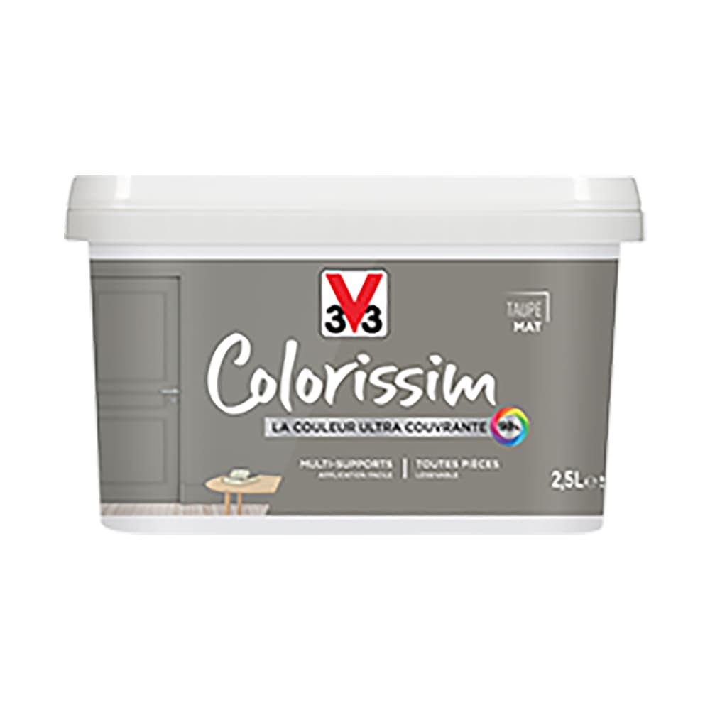 Peinture Multi-supports V33 Colorissim Mat Taupe - 2,5L Peinture Multi-supports V33 Colorissim Mat Taupe - 2,5L