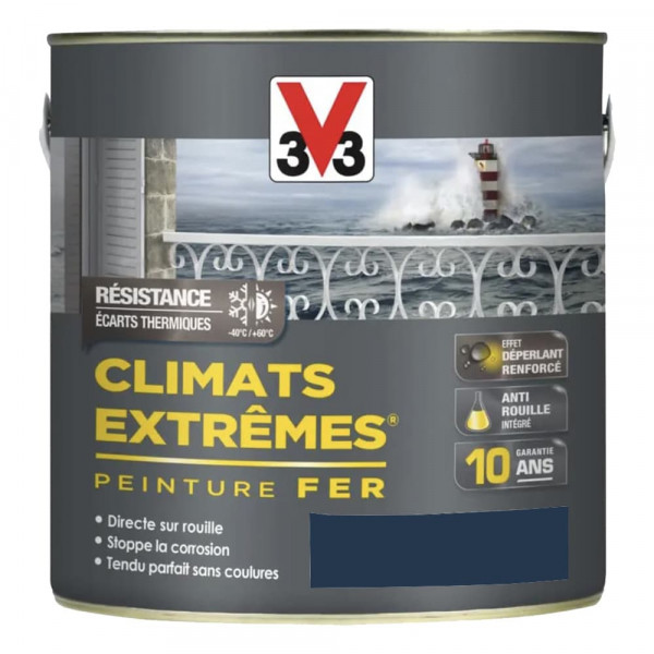 Peinture Fer V33 Climats Extrêmes Bleu hoggar Brillant - 2L