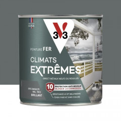 Peinture Fer V33 Climats Extrêmes Brillant Gris basalte - 0,5L