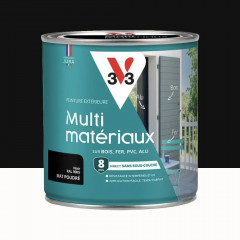 Peinture extérieure V33 Multi-matériaux Mat poudré Noir - 0,5L