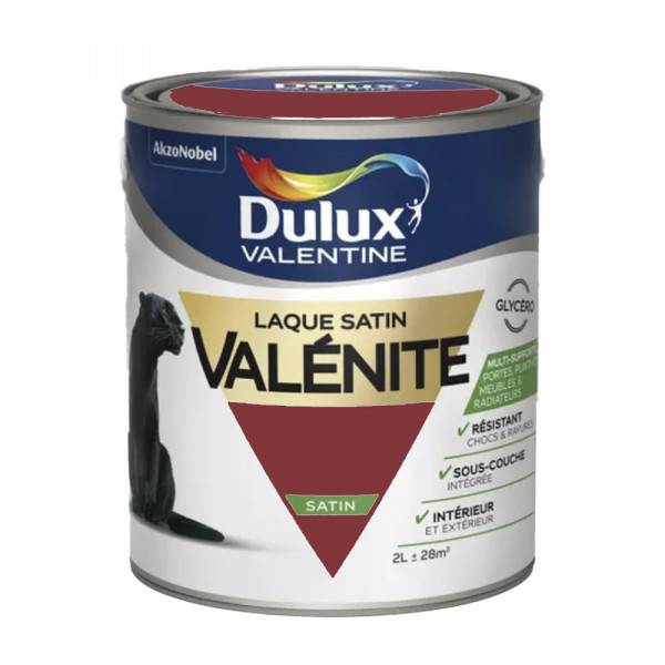 Laque satin Dulux Valentine Valénite Rouge Basque - 2L