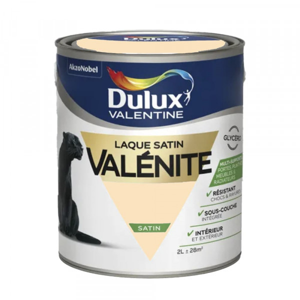 Laque satin Dulux Valentine Valénite Coquille d'oeuf - 2L