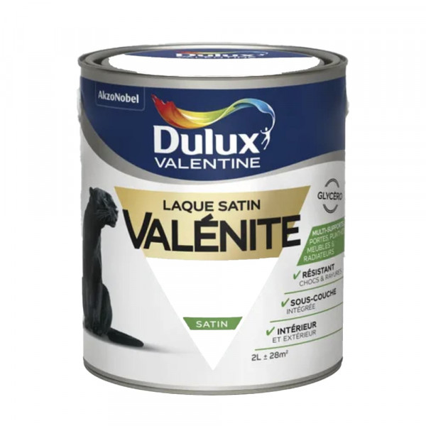 Laque satin Dulux Valentine Valénite Blanc - 2L