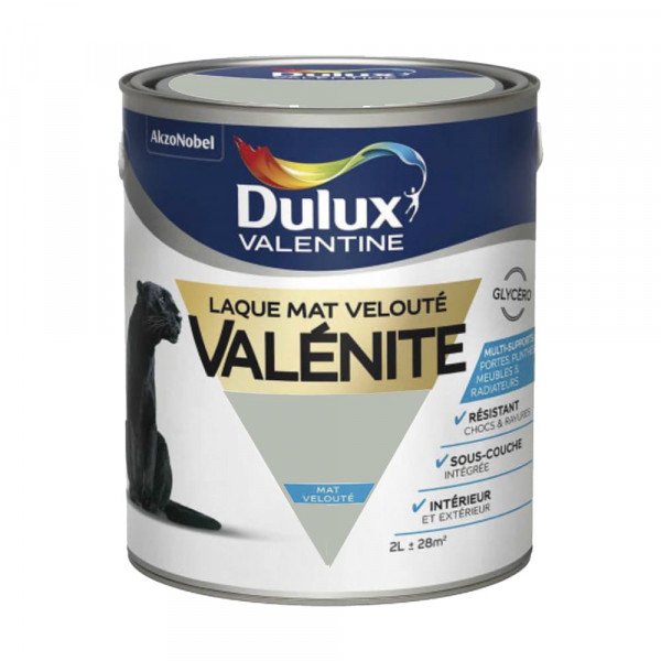 Laque mat velouté Dulux Valentine Valénite Béton Gris - 2L
