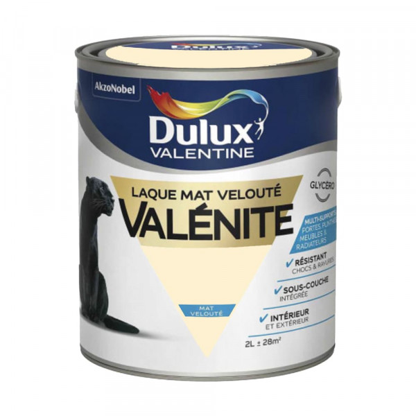 Laque mat velouté Dulux Valentine Valénite Blanc Cassé - 2L
