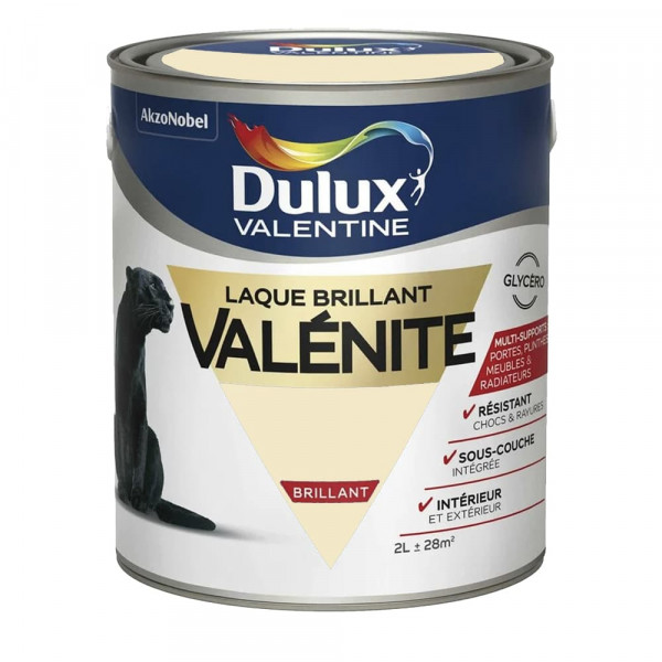 Laque brillant Dulux Valentine Valénite Blanc Cassé - 2L