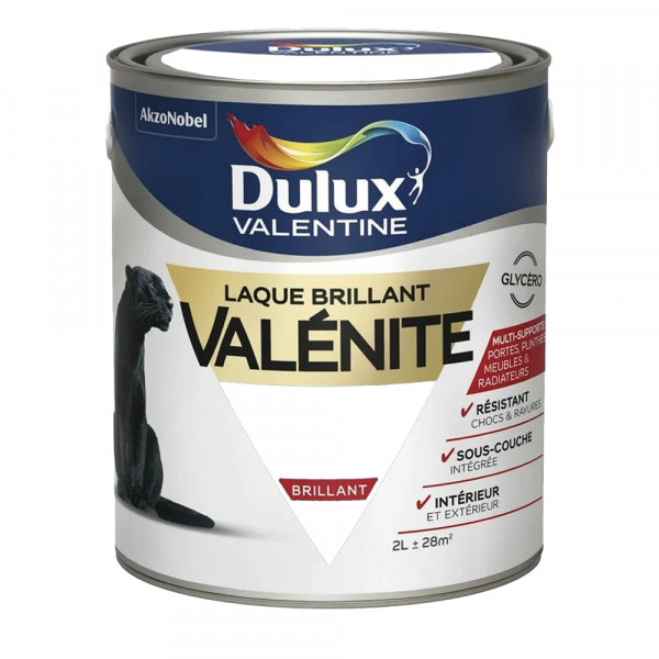 Laque brillant Dulux Valentine Valénite Blanc - 2L