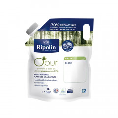 Poche de peinture Murs, Boiseries, Radiateurs RIPOLIN OPur Satin Blanc - 1L
