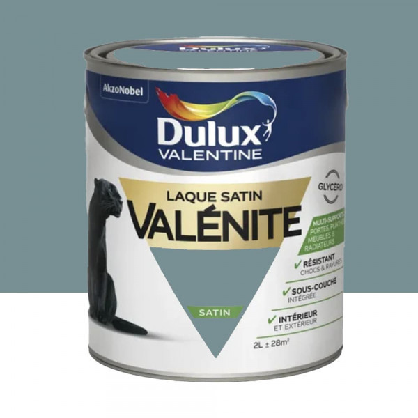 Laque satin Dulux Valentine Valénite Bleu gris - 2L
