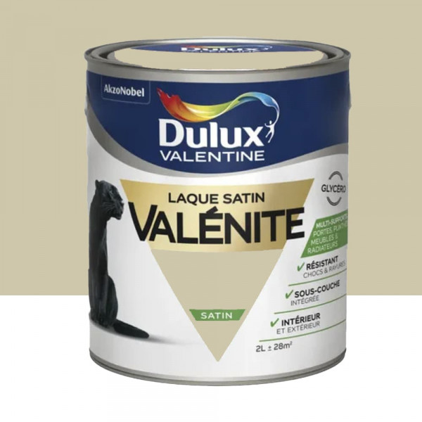 Laque satin Dulux Valentine Valénite Argile - 2L