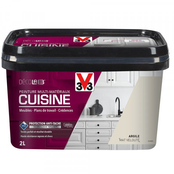 Peinture Multi-Matériaux Cuisine V33 Déco LAB Argile Mat Velouté - 2L