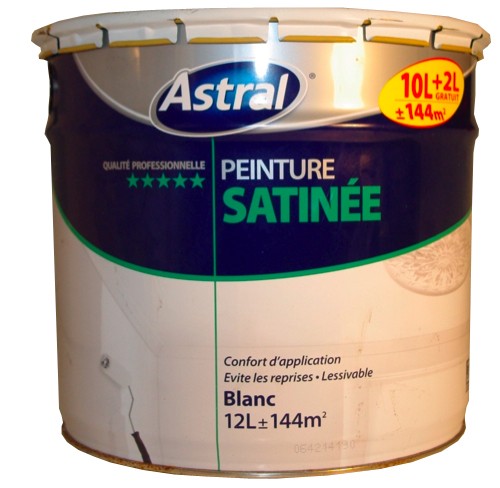Astral Peinture Satinée Qualité Professionnelle Blanc 12l Pas Cher