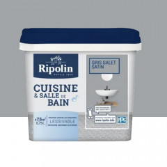Peinture Cuisine & Salle de Bain RIPOLIN Gris galet - 0,75L