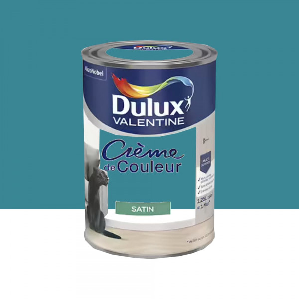 Peinture multi-supports Dulux Valentine Crème de Couleur Satin Acapulco - 1,25L
