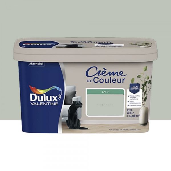 Peinture multi-supports Dulux Valentine Crème de Couleur Satin Douceur de l'aube - 2,5L