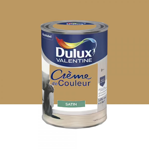 Peinture multi-supports Dulux Valentine Crème de Couleur Satin Ocre dorée - 1,25L