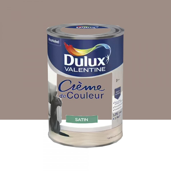 Peinture multi-supports Dulux Valentine Crème de Couleur Satin Taupe - 1,25L
