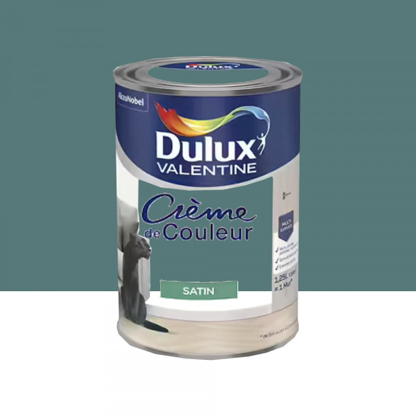 Peinture multi-supports Dulux Valentine Crème de Couleur Satin Eucalyptus - 1,25L