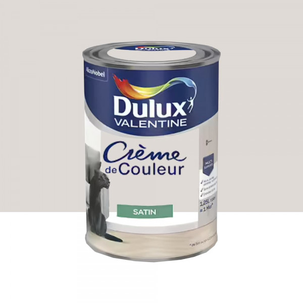 Peinture multi-supports Dulux Valentine Crème de Couleur Satin Lin brut - 1,25L