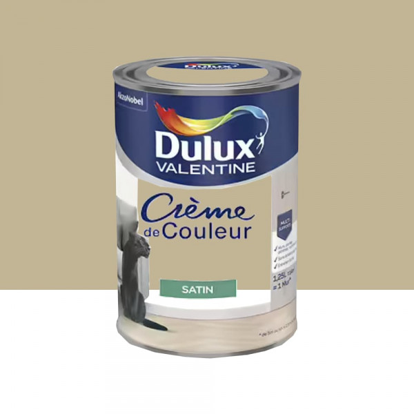 Peinture multi-supports Dulux Valentine Crème de Couleur Satin Bambou - 1,25L
